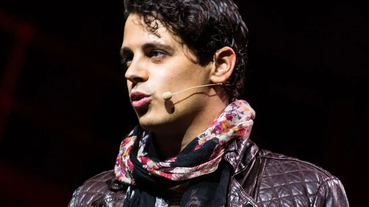 Milo Yiannopoulos speaking at the LeWeb13 conference in London.
